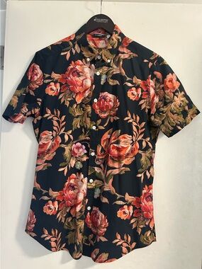 ASOS DESIGN floral short sleeve button down